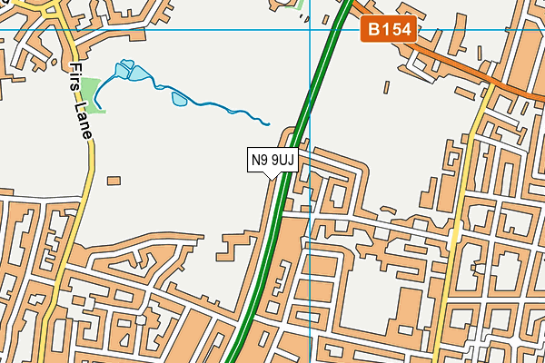 N9 9UJ map - OS VectorMap District (Ordnance Survey)