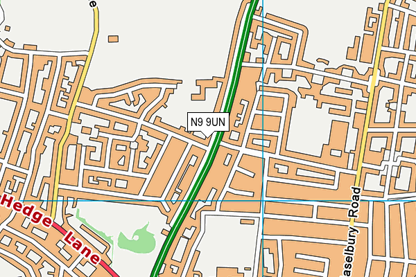 N9 9UN map - OS VectorMap District (Ordnance Survey)