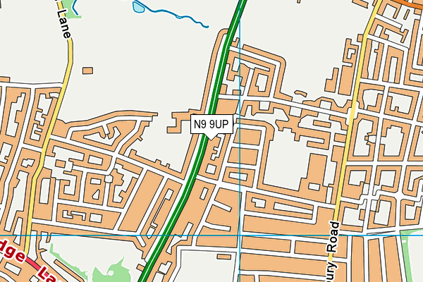 N9 9UP map - OS VectorMap District (Ordnance Survey)