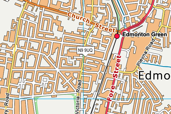 N9 9UQ map - OS VectorMap District (Ordnance Survey)