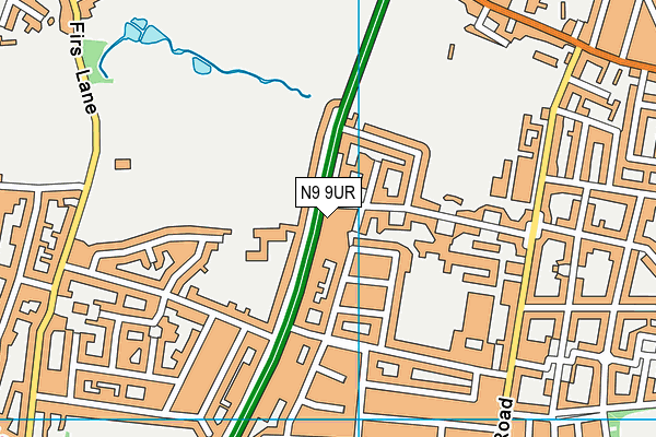 N9 9UR map - OS VectorMap District (Ordnance Survey)