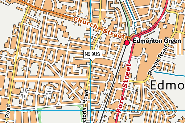 N9 9US map - OS VectorMap District (Ordnance Survey)