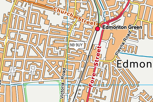 N9 9UY map - OS VectorMap District (Ordnance Survey)