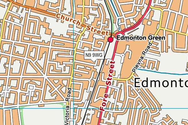 N9 9WG map - OS VectorMap District (Ordnance Survey)