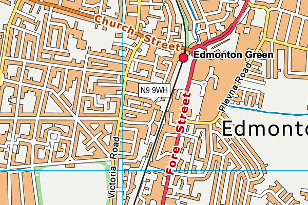 N9 9WH map - OS VectorMap District (Ordnance Survey)