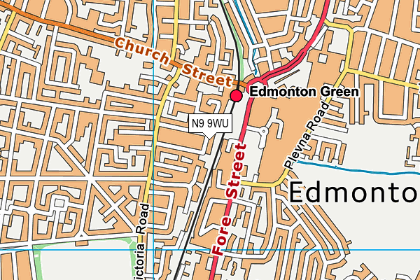 N9 9WU map - OS VectorMap District (Ordnance Survey)