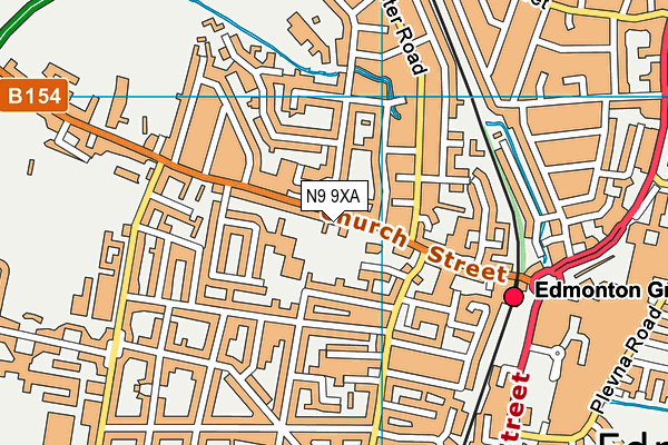 N9 9XA map - OS VectorMap District (Ordnance Survey)