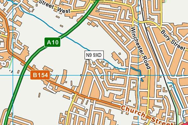 N9 9XD map - OS VectorMap District (Ordnance Survey)