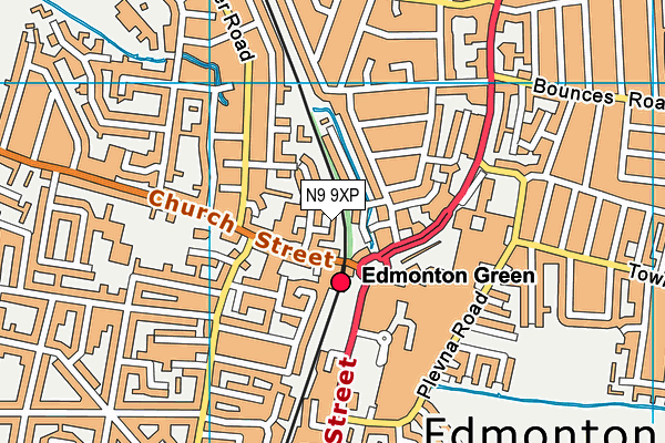 N9 9XP map - OS VectorMap District (Ordnance Survey)