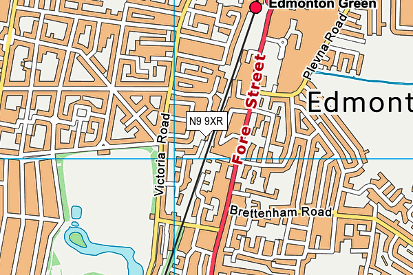 N9 9XR map - OS VectorMap District (Ordnance Survey)