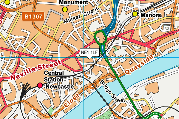 NE1 1LF map - OS VectorMap District (Ordnance Survey)