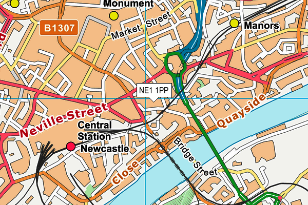 NE1 1PP map - OS VectorMap District (Ordnance Survey)