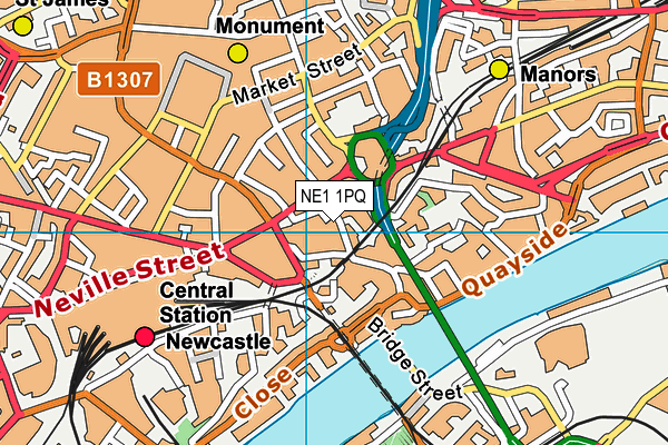 NE1 1PQ map - OS VectorMap District (Ordnance Survey)