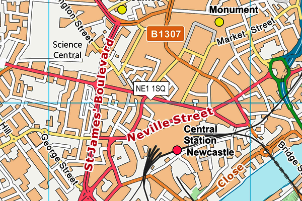NE1 1SQ map - OS VectorMap District (Ordnance Survey)