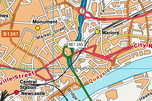 NE1 2AS map - OS VectorMap District (Ordnance Survey)