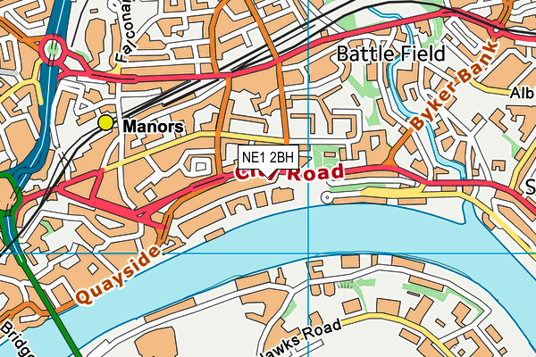 Bannatynes Health Club (Newcastle) (Closed) map (NE1 2BH) - OS VectorMap District (Ordnance Survey)