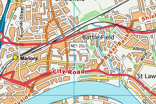 NE1 2QJ map - OS VectorMap District (Ordnance Survey)