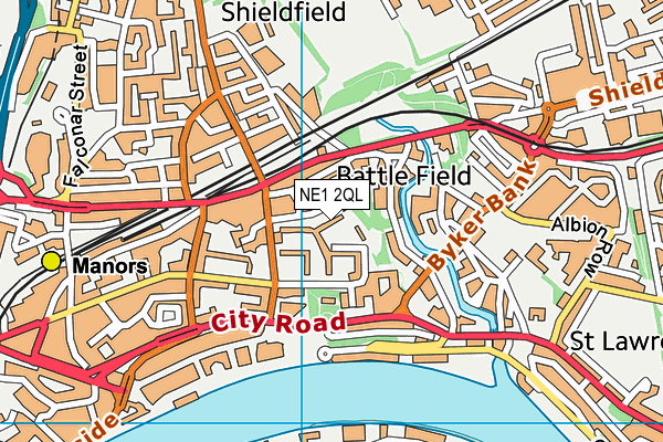 NE1 2QL map - OS VectorMap District (Ordnance Survey)