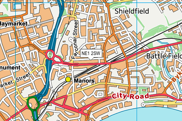 Gibson Street Centre (Closed) map (NE1 2SW) - OS VectorMap District (Ordnance Survey)