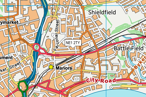 NE1 2TY map - OS VectorMap District (Ordnance Survey)