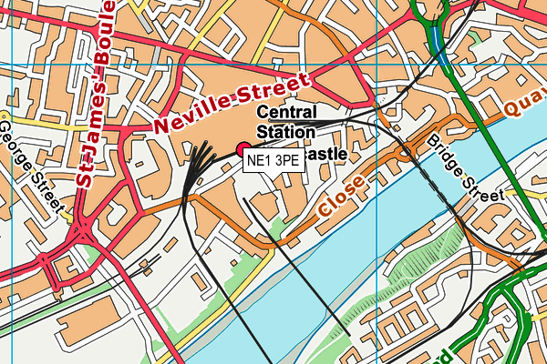 NE1 3PE map - OS VectorMap District (Ordnance Survey)