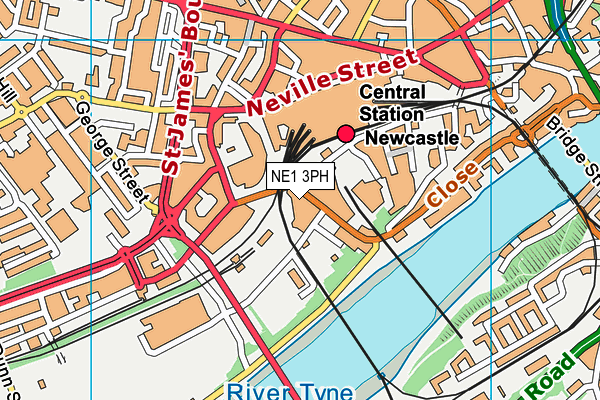 NE1 3PH map - OS VectorMap District (Ordnance Survey)