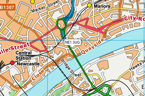 NE1 3UG map - OS VectorMap District (Ordnance Survey)