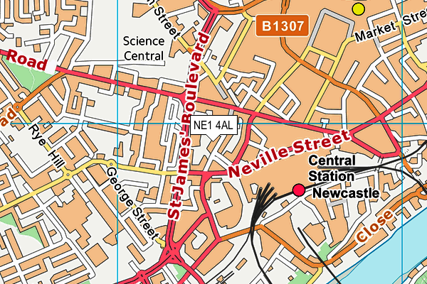 NE1 4AL map - OS VectorMap District (Ordnance Survey)