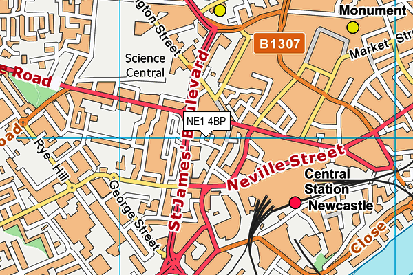 NE1 4BP map - OS VectorMap District (Ordnance Survey)