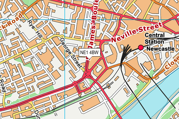 NE1 4BW map - OS VectorMap District (Ordnance Survey)