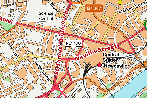 NE1 4DG map - OS VectorMap District (Ordnance Survey)