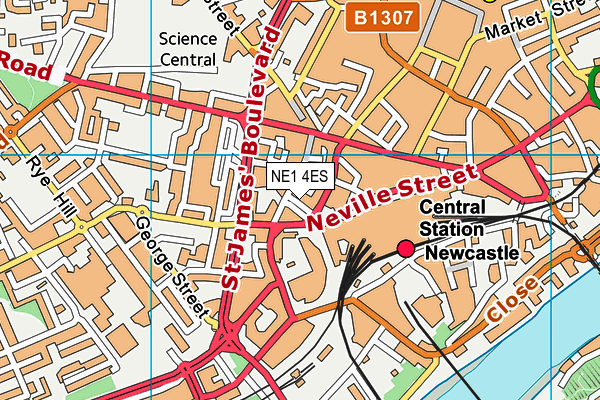 NE1 4ES map - OS VectorMap District (Ordnance Survey)