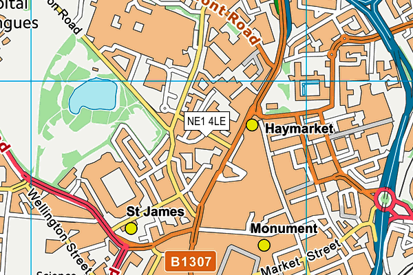 NE1 4LE map - OS VectorMap District (Ordnance Survey)