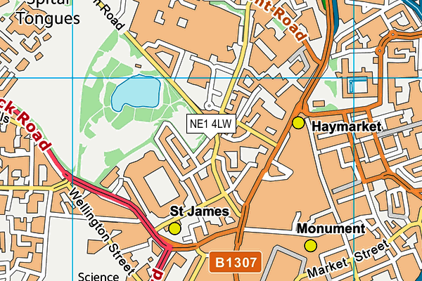NE1 4LW map - OS VectorMap District (Ordnance Survey)
