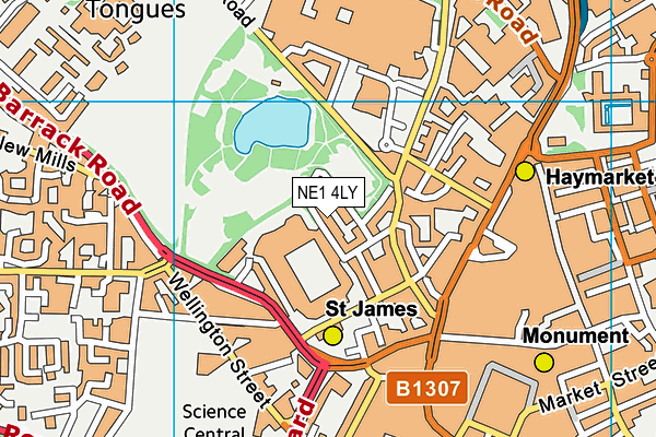 NE1 4LY map - OS VectorMap District (Ordnance Survey)