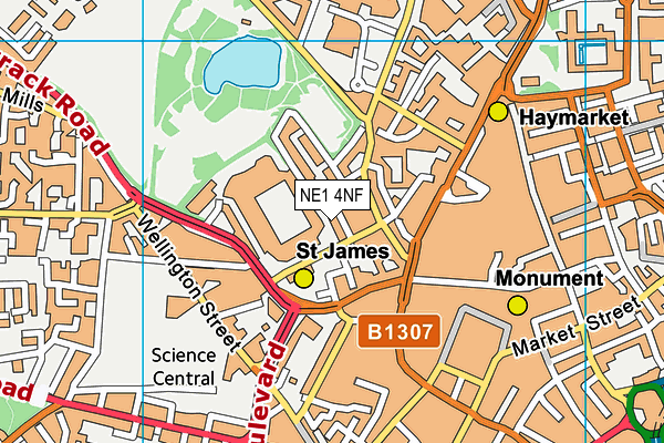 NE1 4NF map - OS VectorMap District (Ordnance Survey)