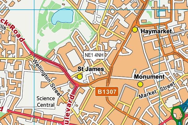 NE1 4NH map - OS VectorMap District (Ordnance Survey)