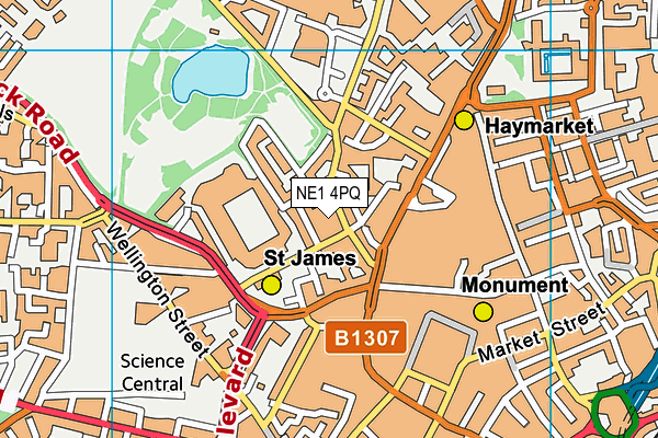 NE1 4PQ map - OS VectorMap District (Ordnance Survey)