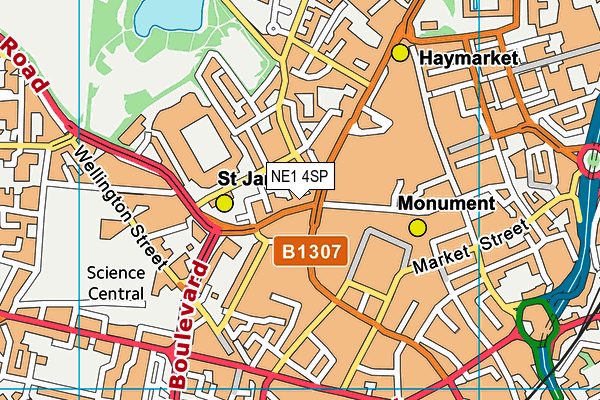 NE1 4SP map - OS VectorMap District (Ordnance Survey)