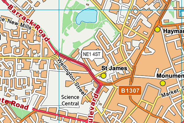Newcastle United (St James Park) map (NE1 4ST) - OS VectorMap District (Ordnance Survey)