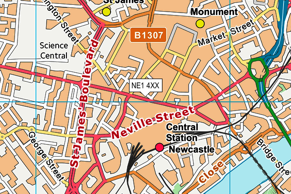 NE1 4XX map - OS VectorMap District (Ordnance Survey)