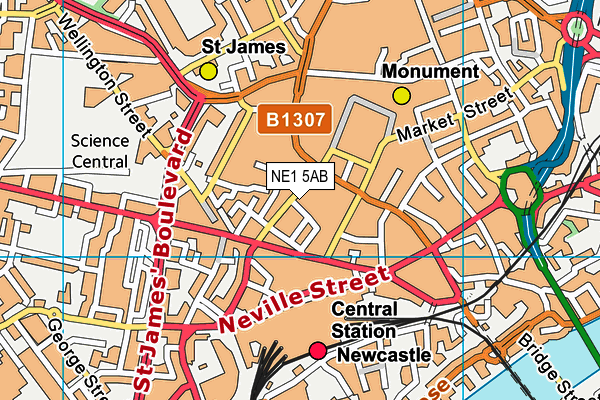 NE1 5AB map - OS VectorMap District (Ordnance Survey)