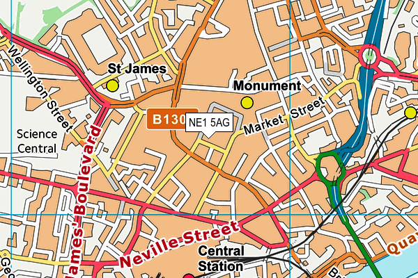 NE1 5AG map - OS VectorMap District (Ordnance Survey)