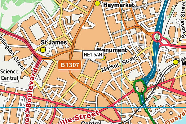 NE1 5AN map - OS VectorMap District (Ordnance Survey)