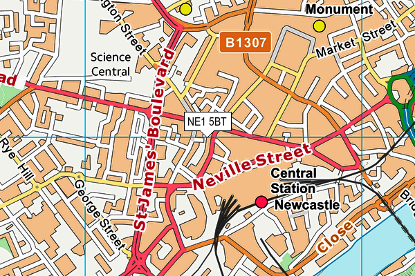 NE1 5BT map - OS VectorMap District (Ordnance Survey)