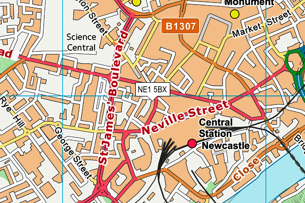 NE1 5BX map - OS VectorMap District (Ordnance Survey)
