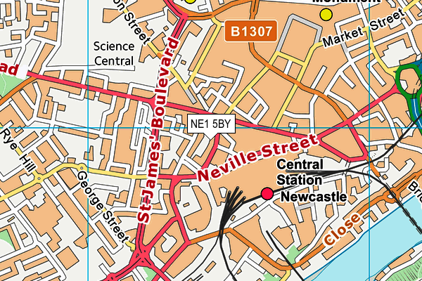 NE1 5BY map - OS VectorMap District (Ordnance Survey)