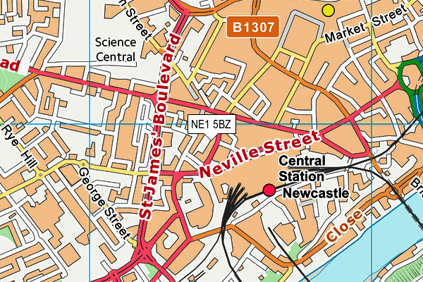 NE1 5BZ map - OS VectorMap District (Ordnance Survey)