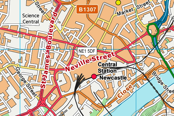 NE1 5DF map - OS VectorMap District (Ordnance Survey)