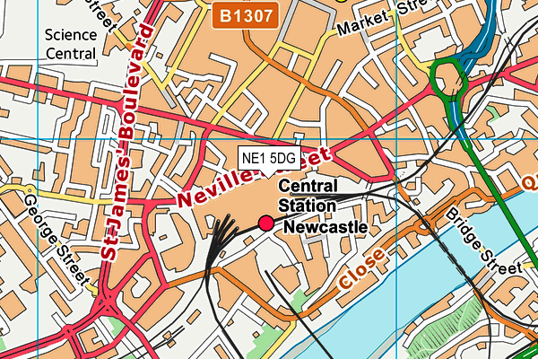 NE1 5DG map - OS VectorMap District (Ordnance Survey)